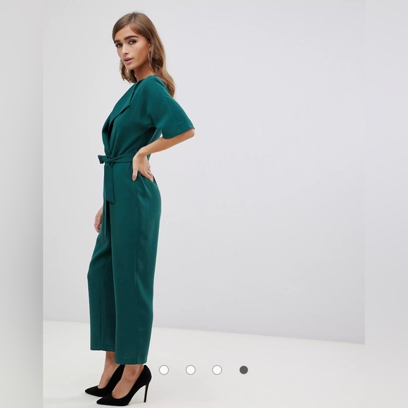 ASOS DESIGN Petite Wrap Jumpsuit With Self Belt - Picture 5 of 9